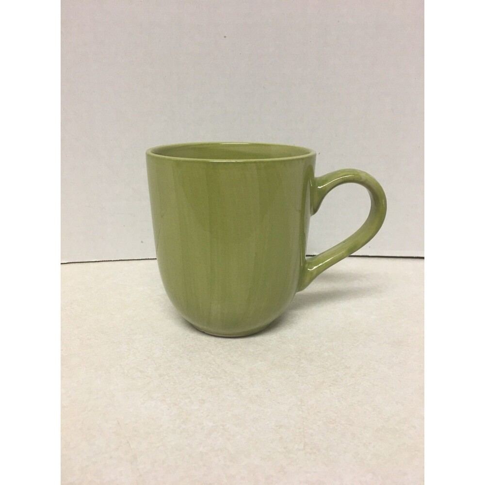 CITRUS GROVE  BRUSH STROKE HAND PAINTED 14oz LARGE MUG Green/yellow